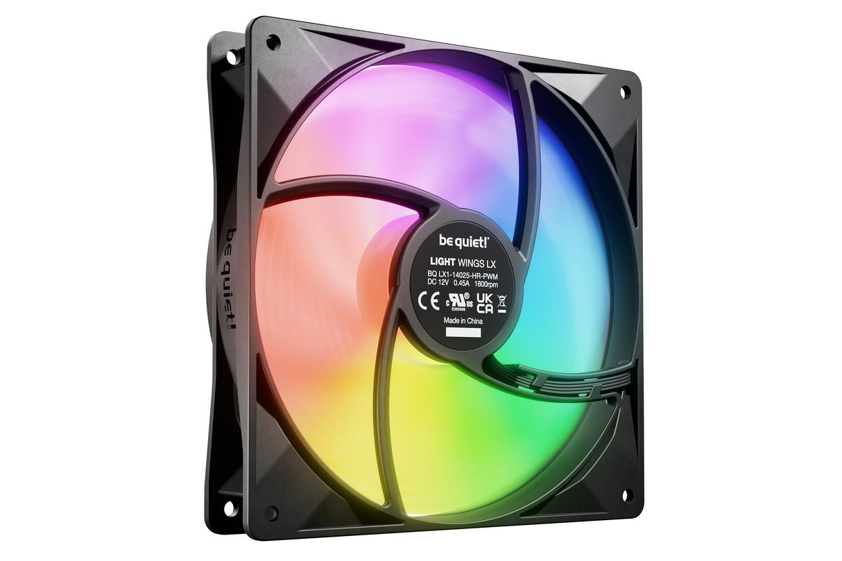 Ventilateur de boitier be quiet! Light Wings LX High Speed RGB - 14cm (Noir)
