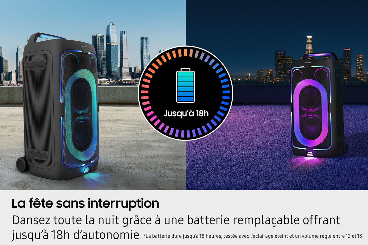 Enceinte - SAMSUNG - MX ST50F/XE - 240 W - Effets lumineux - Bluetooth - Batterie 18h - Roues intégrées - Noir