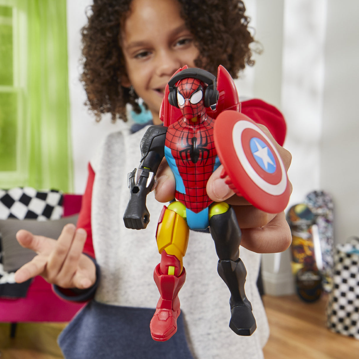MixMashers SpiderMan, figurine 12 cm personnalisable a mélanger et combiner avec accessoires, Marvel, des 4 ans