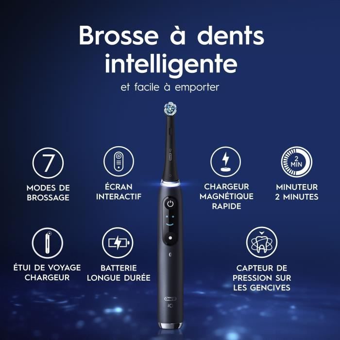Brosse a dents électrique connectée - ORAL-B -iO 9 XMAS Edition - Noir - Mouvement oscillo-rotatif