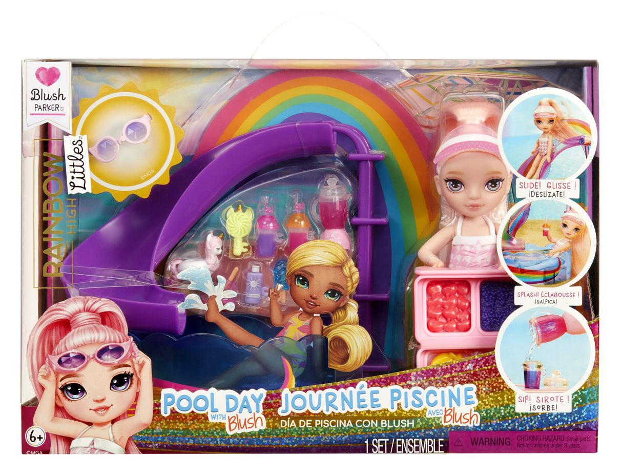 Jeu de société - MGA - Piscine arc en ciel avec toboggan - Poupée Blush - 10 pieces - Multicolore