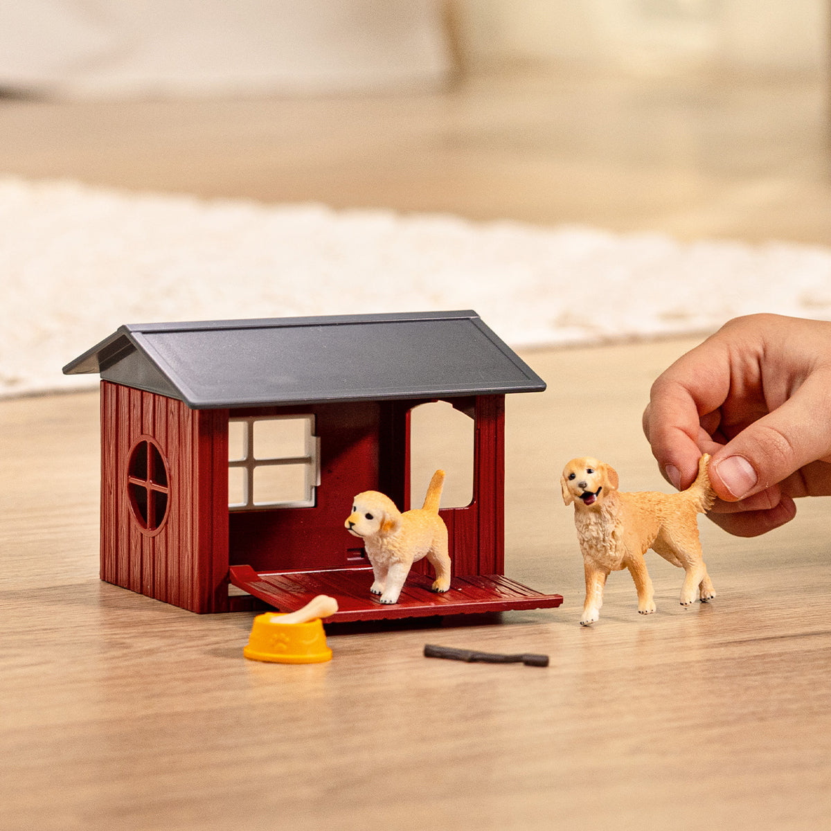 Coffret Niche avec Golden Retriever, SCHLEICH 42722 Farm World, Des 4 ans