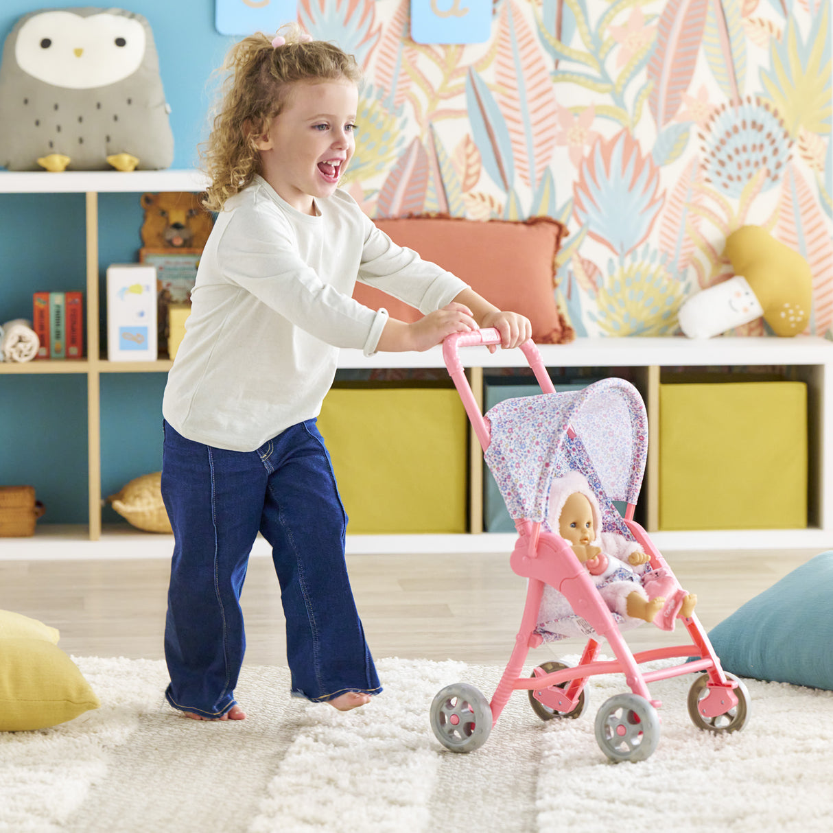 Accessoires poupons - COROLLE - Poussette Florale - pour poupon 30 cm - des 18 mois