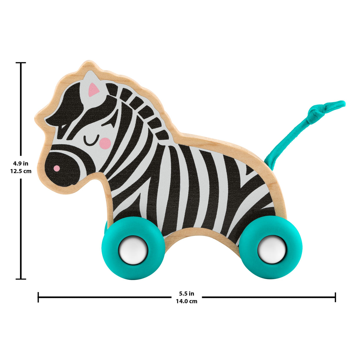 Fisher-Price Animaux a pousser en bois - Véhicule lion et zebre pour jeu a quatre pattes - 2 pieces en bois - des 6 mois - JFN19