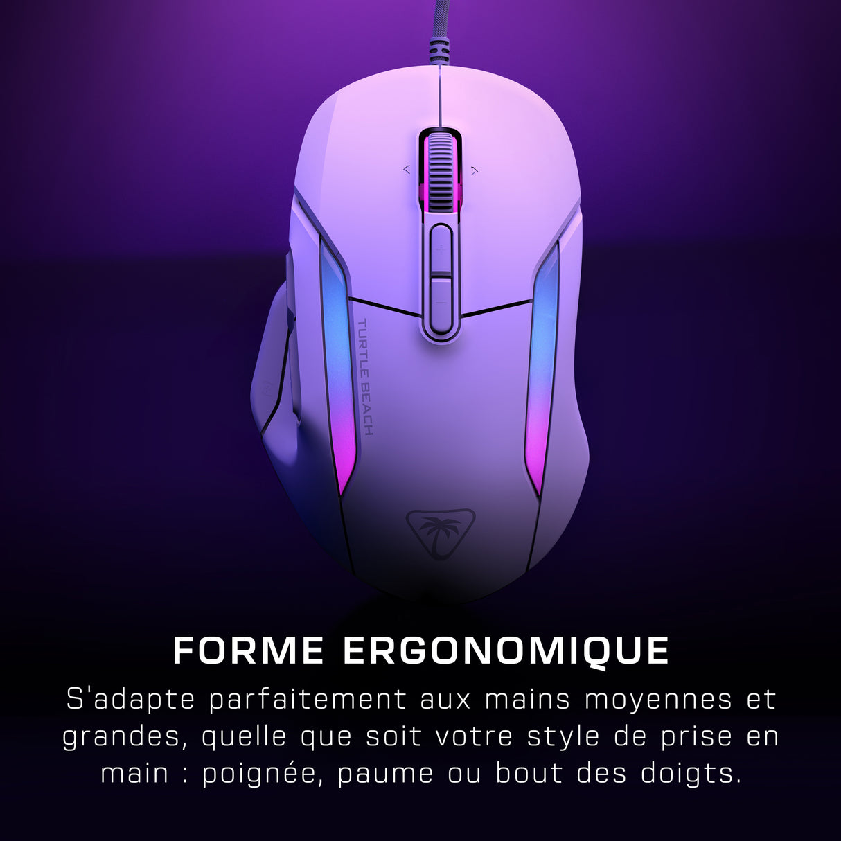 Souris gaming filaire - Turtle Beach Kone™ II - Ultra légere - Blanc, 26 000 DPI, 23 fonctions personnalisables