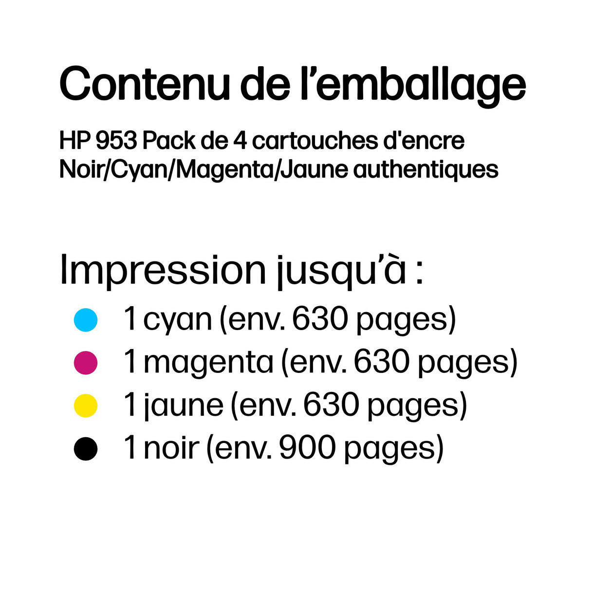 Pack 4 Cartouches d'encre HP 953 (Noir, Couleurs)