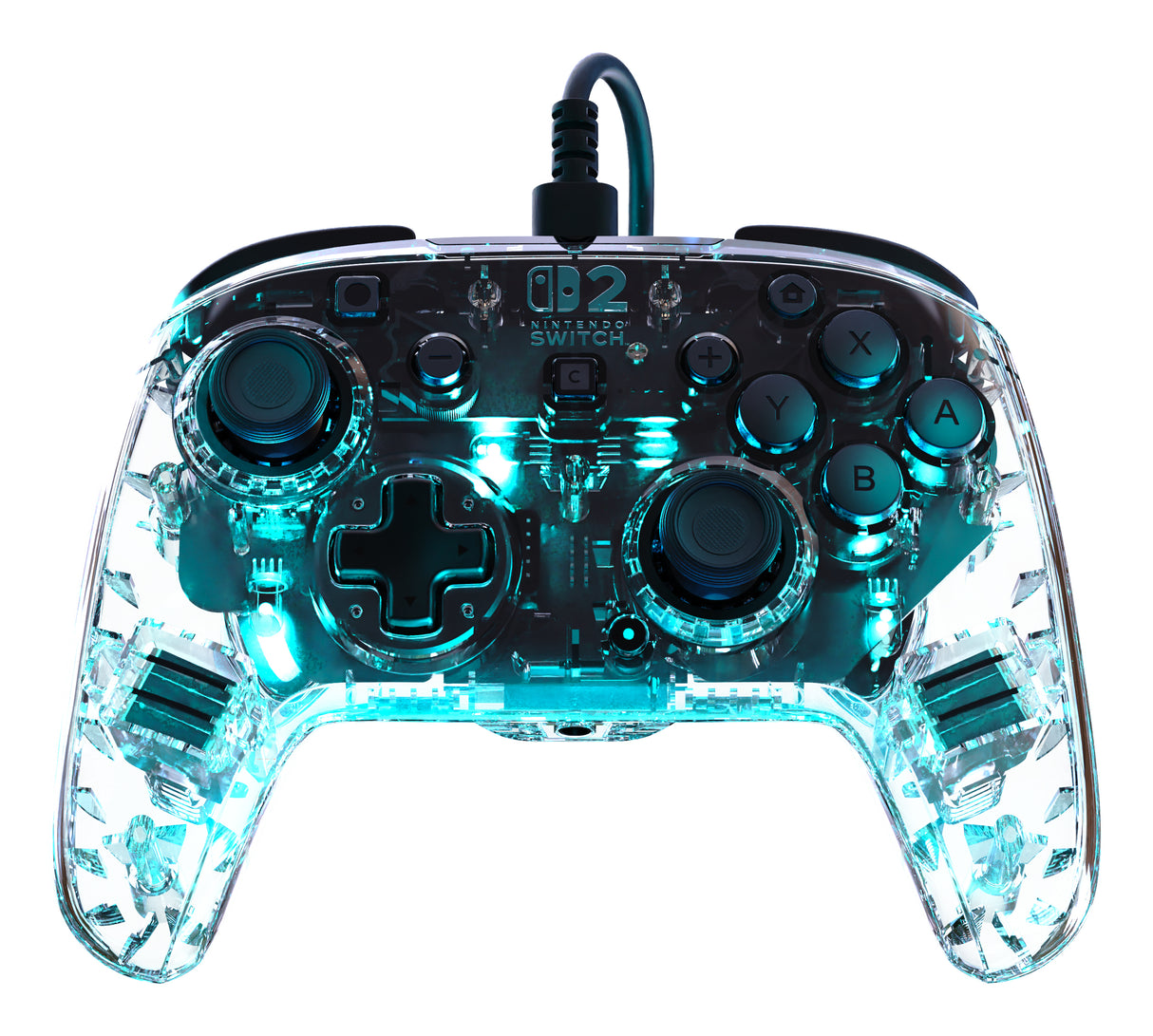 Manette de jeu - Nintendo Switch 2 - Afterglow - RGB - Filaire - Transparent - Turtle Beach