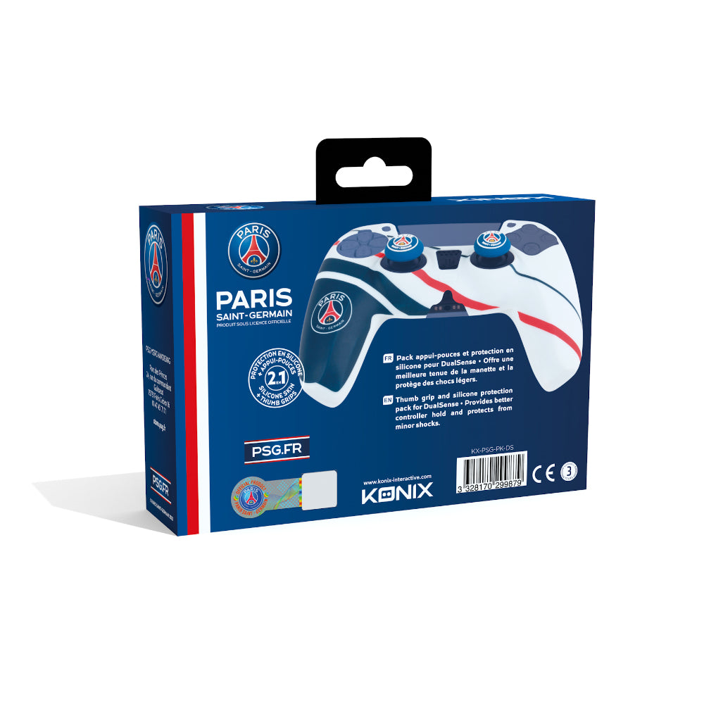Coque de protection pour manette DualSense PS5 - KONIX Naruto Shippuden - Silicone - Appuie-pouces - Bleu, blanc et rouge