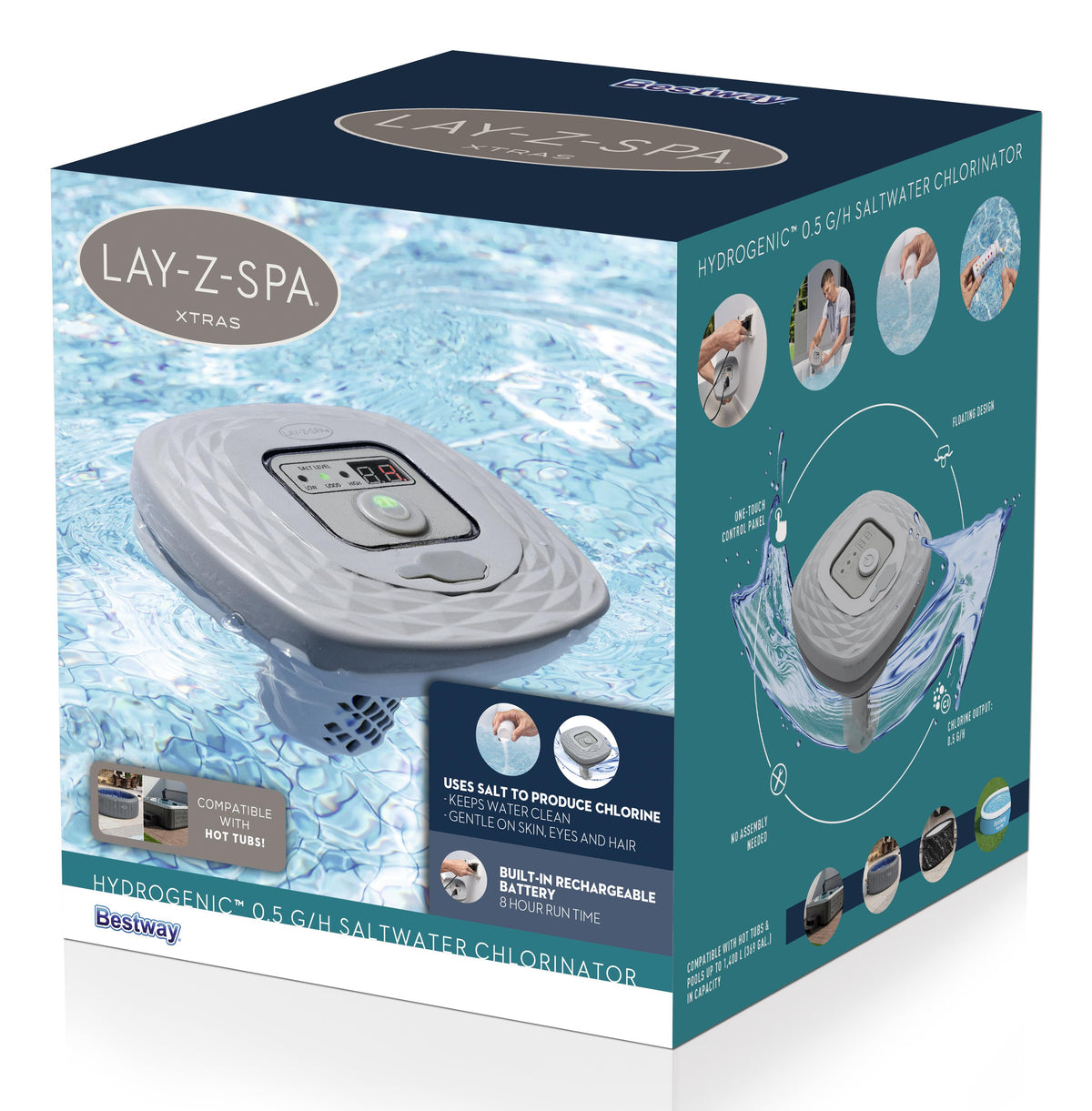 Lay-Z-Spa Electrolyseur d'eau salée 0,5g/h pour spa et piscines jusqu'a 1 400 L