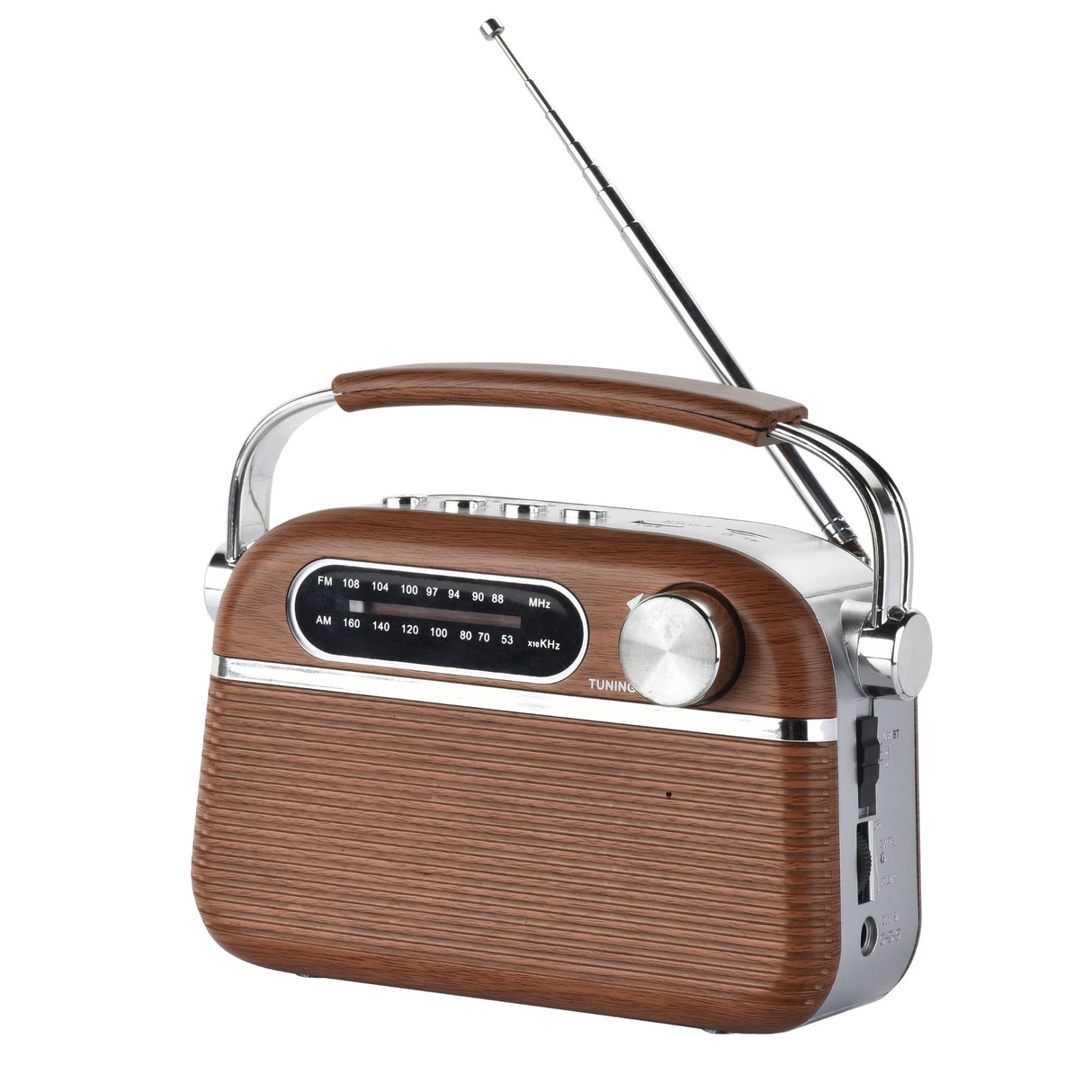 Radio vintage HALTERREGO Aspect bois, AM/FM/SW lecteur USB/ Carte Micro SD prise