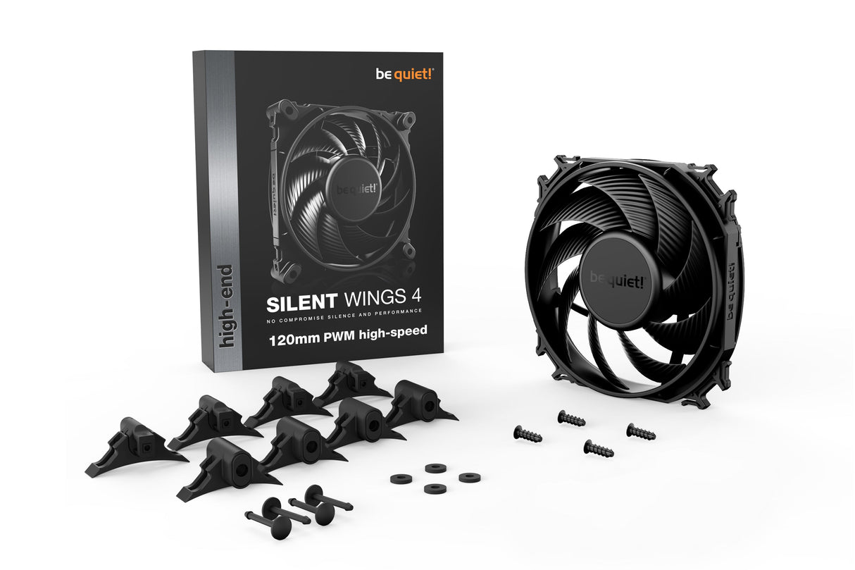 Ventilateur de boitier be quiet! Silent Wings 4 Haute-vitesse - 12cm (Noir)