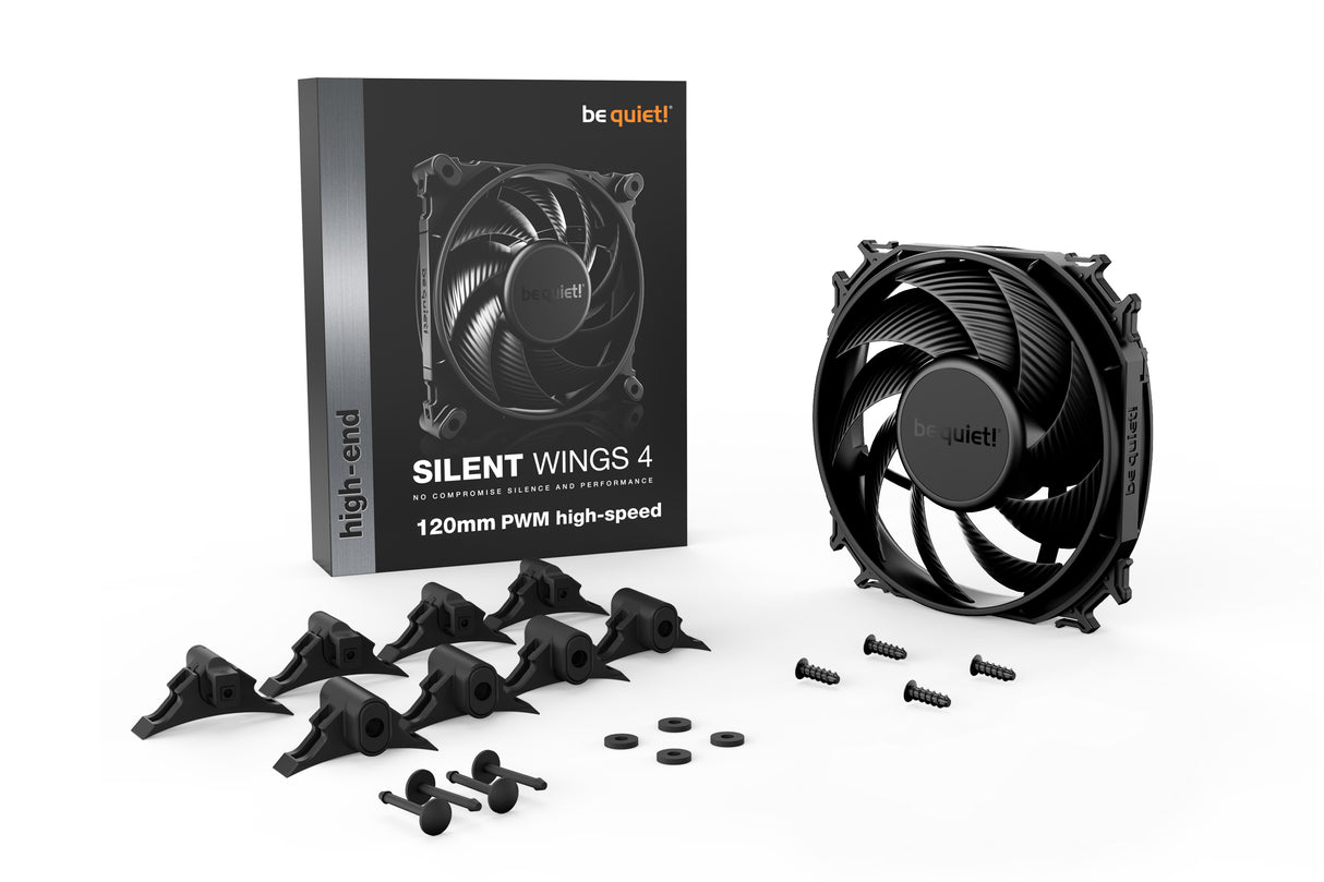 Ventilateur de boitier be quiet! Silent Wings 4 Haute-vitesse - 12cm (Noir)