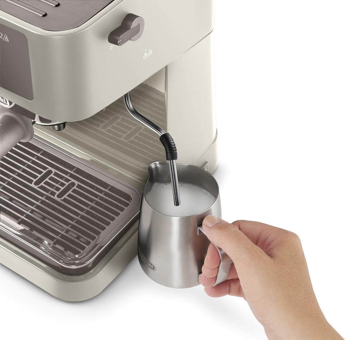 Machine a expresso - DELONGHI - STILOSA EC235.CR - Solo pompe - Bouilloire inox - Compatible ESE - Buse vapeur - Finition creme