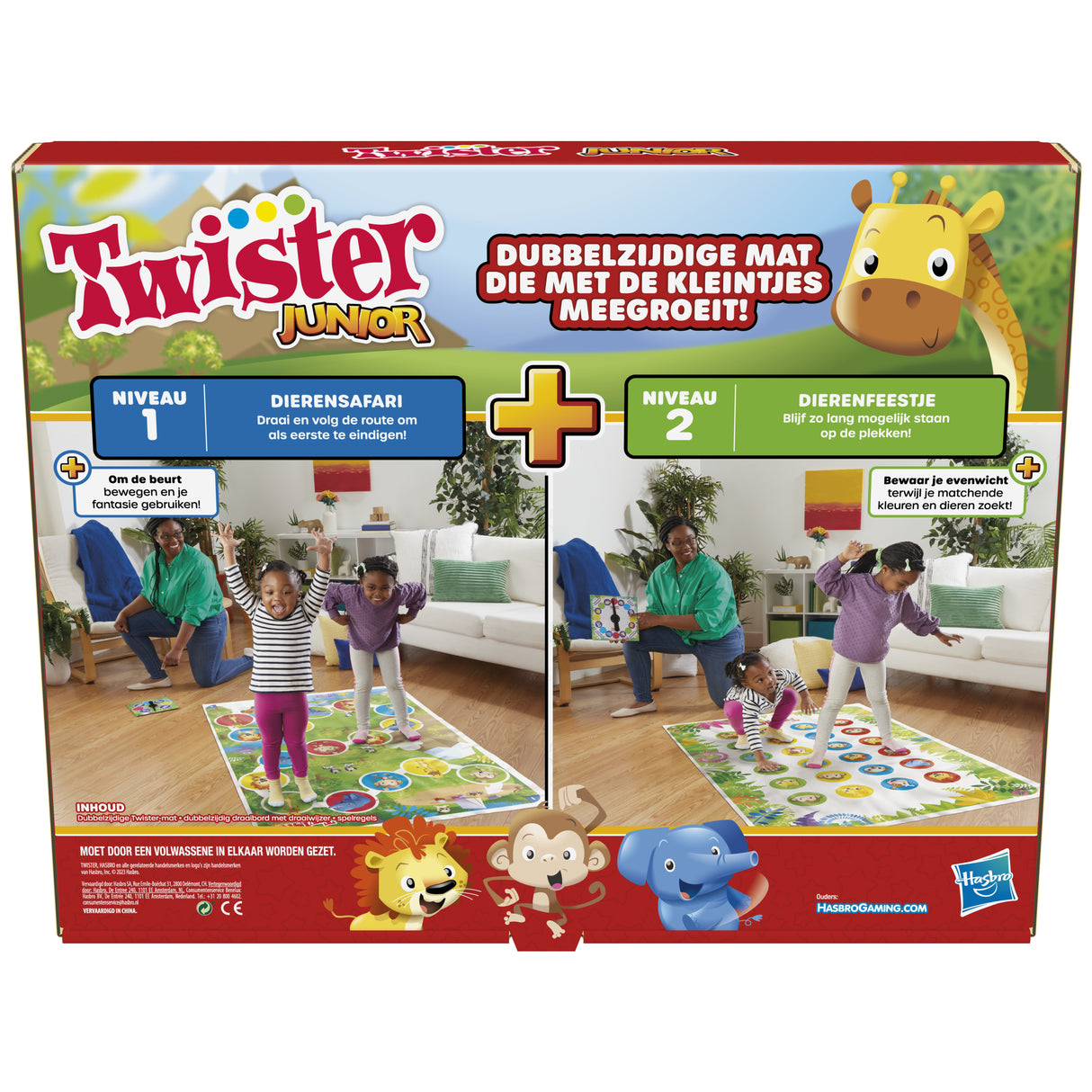 Twister Junior - tapis réversible 2-en-1 évolutif - Jeu de société junior - Hasbro Gaming