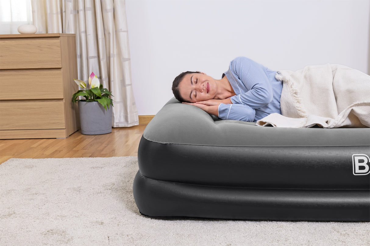 Lit gonflable - BESTWAY - Tritech 2P - 2 places - 203x152x46 cm avec pompe électrique intégrée