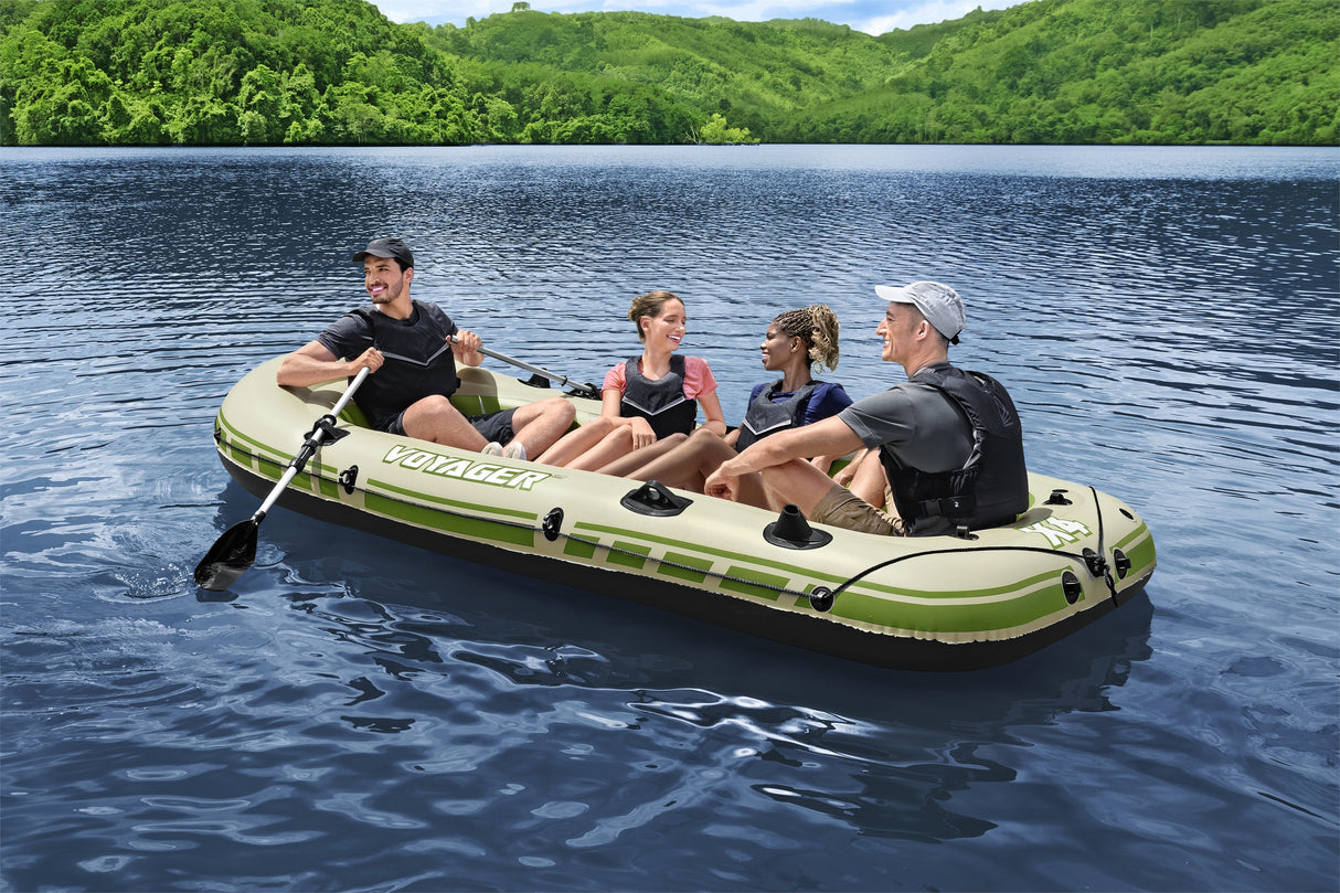BATEAU GONFLABLE VOYAGERA© X4 SET HYDRO-FORCEA©, 350 X 145 CM, 4 ADULTES