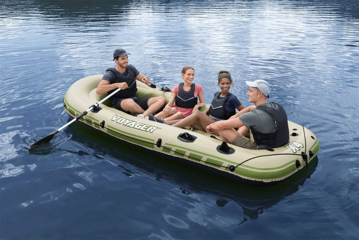 BATEAU GONFLABLE VOYAGERA© X4 SET HYDRO-FORCEA©, 350 X 145 CM, 4 ADULTES
