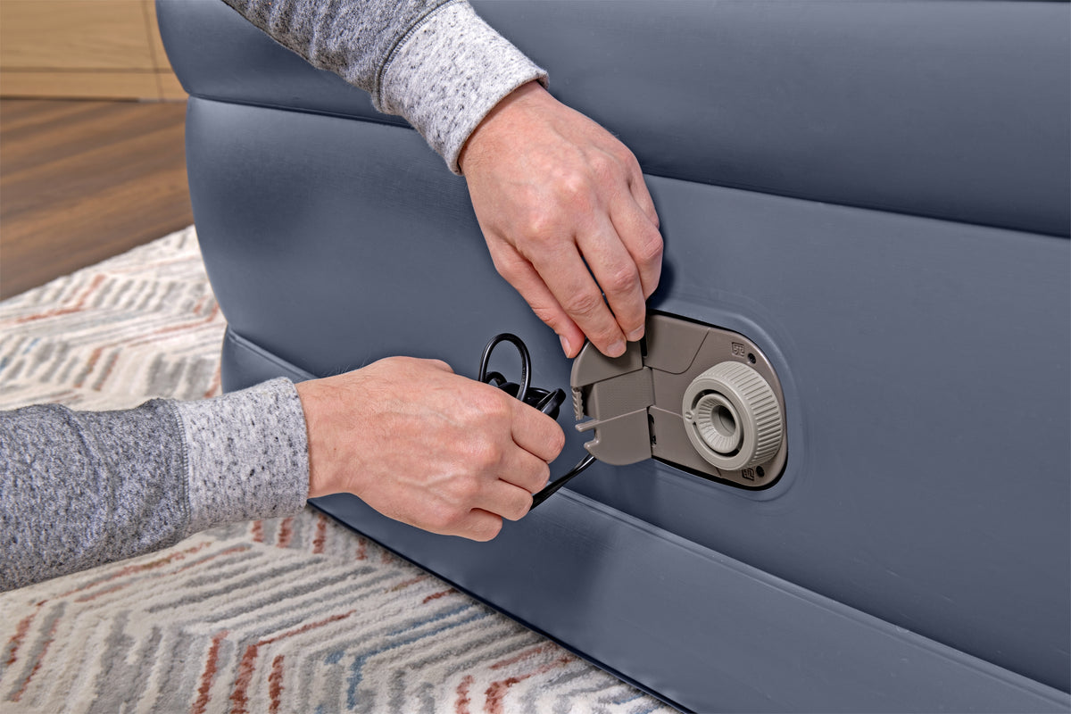 Lit gonflable - BESTWAY - 6713I - Tritech™ - 2 places, 203 x 152 x 51 cm, pompe électrique intégrée, cadre de lit