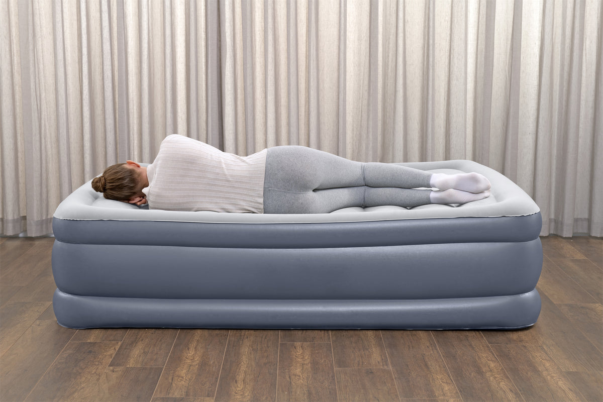 Lit gonflable - BESTWAY - 6713I - Tritech™ - 2 places, 203 x 152 x 51 cm, pompe électrique intégrée, cadre de lit