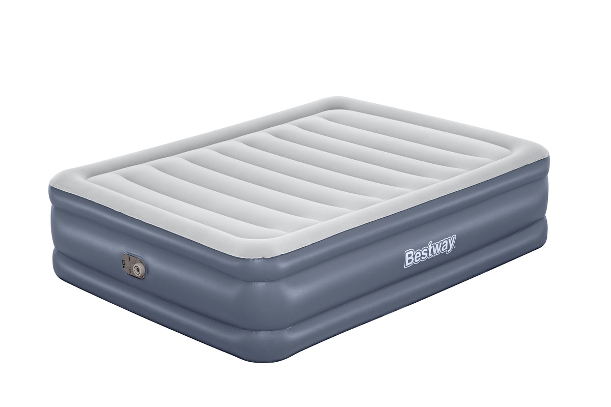 Lit gonflable - BESTWAY - 6713I - Tritech™ - 2 places, 203 x 152 x 51 cm, pompe électrique intégrée, cadre de lit