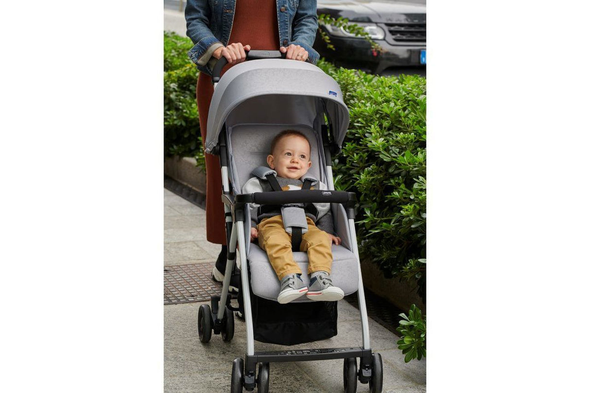 CHICCO Poussette compacte Ohlala 3 - Des la naissance - Jusqu'a 15kg - Dossier inclinable - Arceau de sécurité - Grey mist