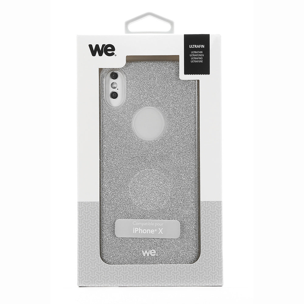 We coque de protection PAILLETTES APPLE IPHONE X Argent