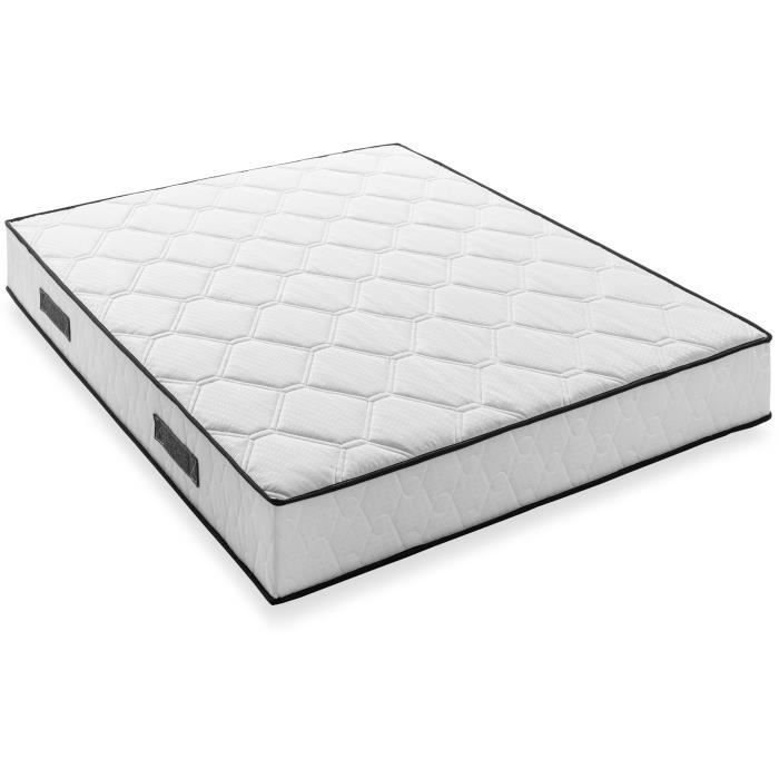 Matelas 140 x 190 cm - Hauteur 24 cm - 580 ressorts ensachés - 7 zones - Equilibré - réversible - fabriqué en Belgique - DEKO DREAM