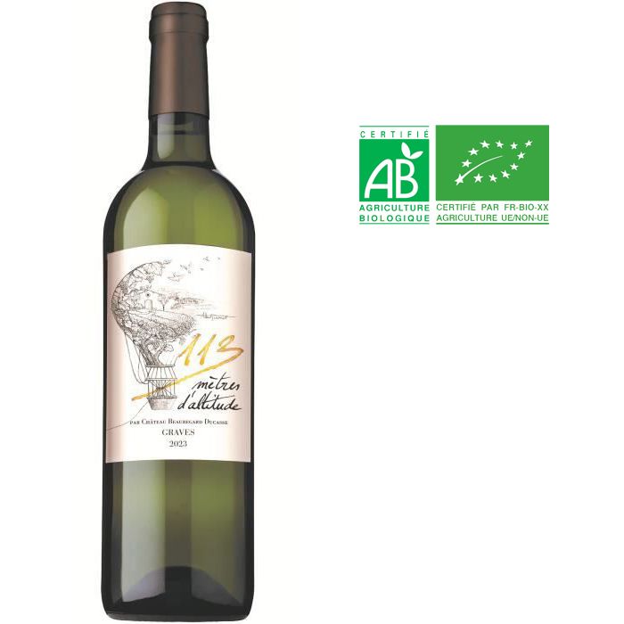 113 metres d'altitude 2024 Graves - Vin blanc de Bordeaux - Bio