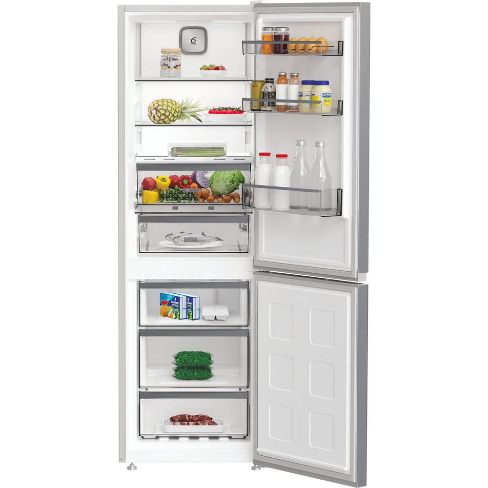 Réfrigérateur combiné - WHIRLPOOL - WHK26363XP6E - 316 L - Dual NoFrost - 6e sens - Classe C - 186.5x59.5x66.3 - Inox