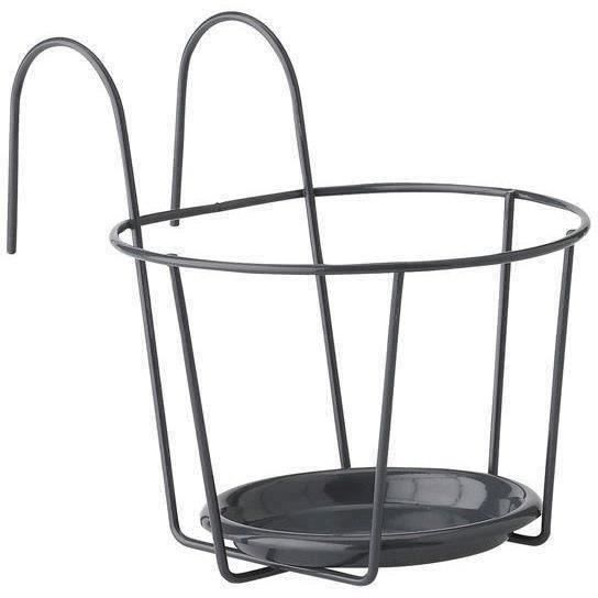 Porte Pot Balcon - GARDEN ID - 21 cm Anthracite - Taille Optimale - Design Élégant - Support Sűr