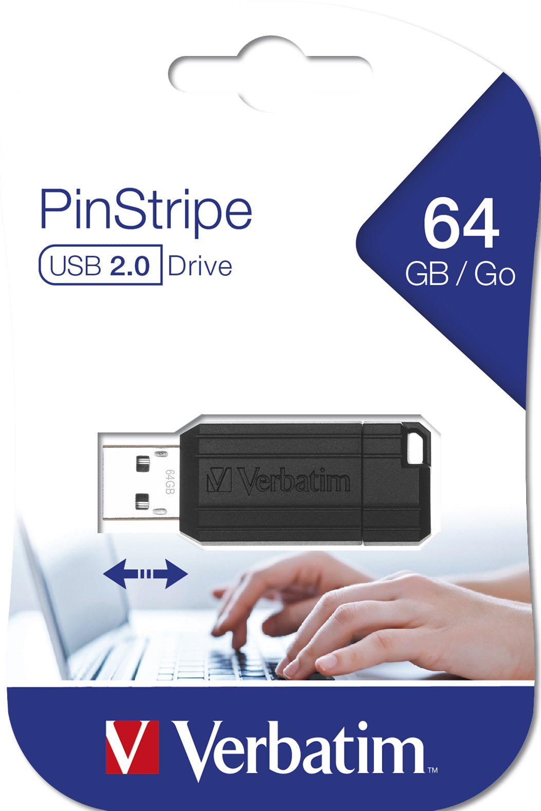 Cl� USB 2.0 Verbatim PinStripe - 64Go (Noir)