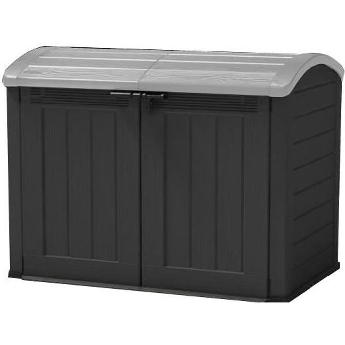 Coffre de rangement extérieur KETER en résine 2000 litres Noir et gris - Abri de stockage de jardin