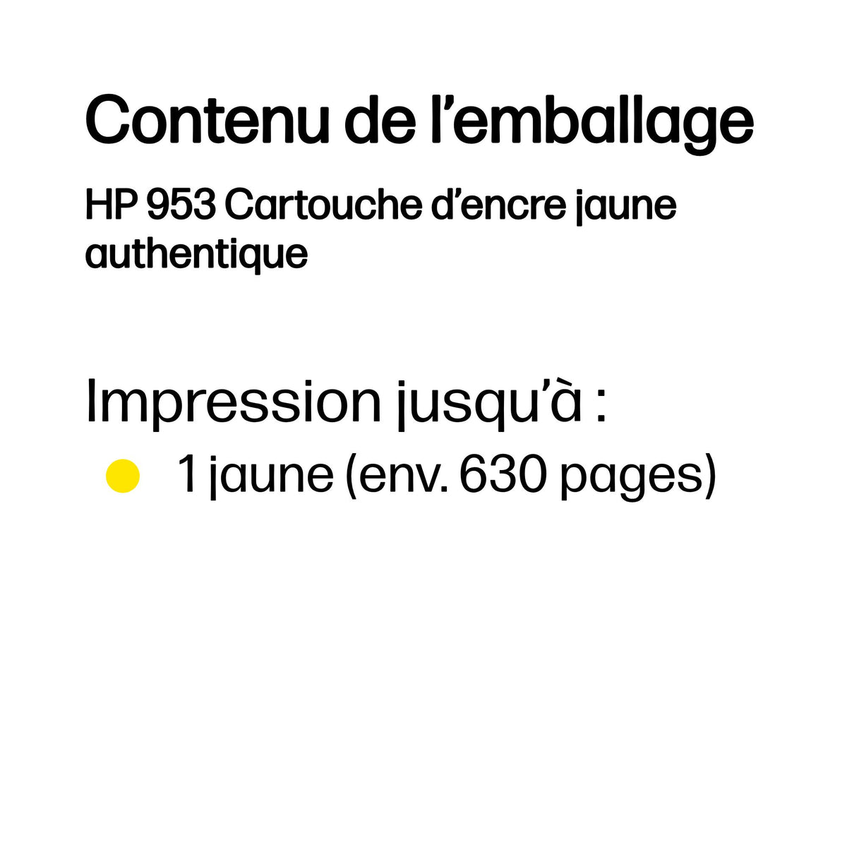 HP 953 Cartouche d'encre jaune authentique (F6U14AE) pour HP OfficeJet Pro 8710/8715/8720