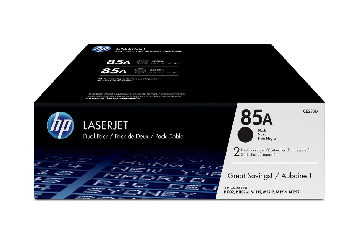 Cartouche de toner HP 85A (CE285AD) noir pour imprimantes LaserJet P1102/P1106/M1132MFP/M1212MFP/M1217MFP