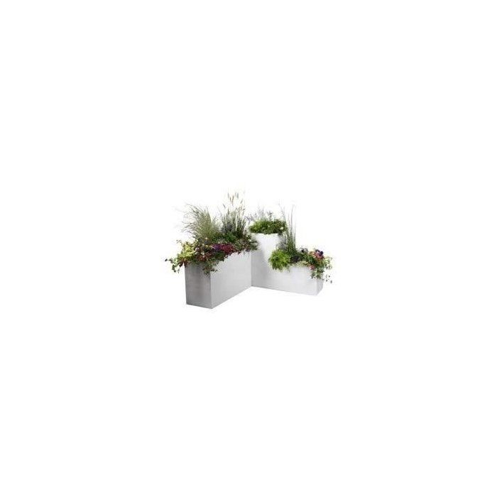 Pot de fleurs Carré 50 cm - EDA - Graphit - 57 L - 49,5 x 49,5 x H. 49,5 cm - Blanc cérusé