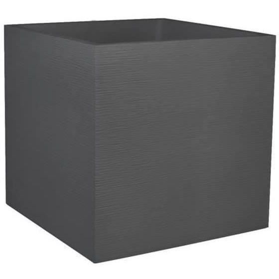 Pot de fleurs Carré 50 cm - EDA - Graphit - 57 L - 49,5 x 49,5 x H. 49,5 cm - Gris Anthracite