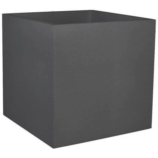 Pot de fleurs Carré 50 cm - EDA - Graphit - 57 L - 49,5 x 49,5 x H. 49,5 cm - Gris Anthracite
