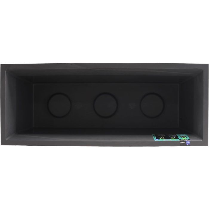 Jardiniere - EDA - Volcania - 98 L - Intérieur / Extérieur - Décor Pierre - 99,5 x 39 x H. 43 cm - Gris Anthracite