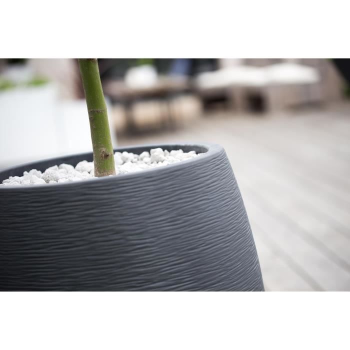 Pot de fleurs Rond Egg Ø 50cm - EDA - Graphit - 53 L - Ø 50 x H. 53 cm - Gris Anthracite