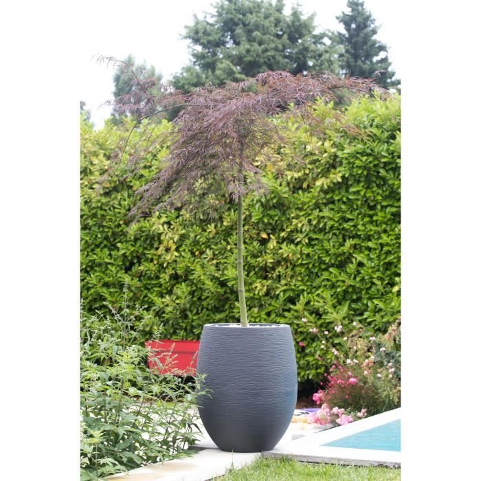 Pot de fleurs Rond Egg Ø 50cm - EDA - Graphit - 53 L - Ø 50 x H. 53 cm - Gris Anthracite