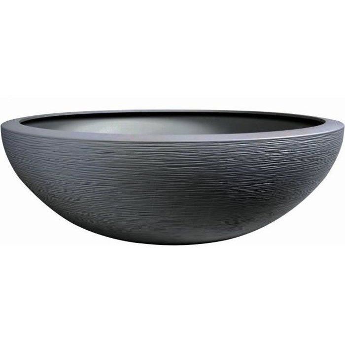 Pot vasque Ř 59 cm - EDA - Graphit UP - 39 L - Intérieur/ Extérieur - Décor Graphique - Ř 59 x H. 21 cm - Gris Anthracite