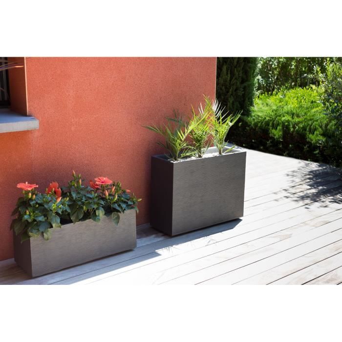 EDA Pot de fleurs Muret Loft GRAPHIT - 46 L - 78,5 x 29,5 x 60 cm - Gris anthracite