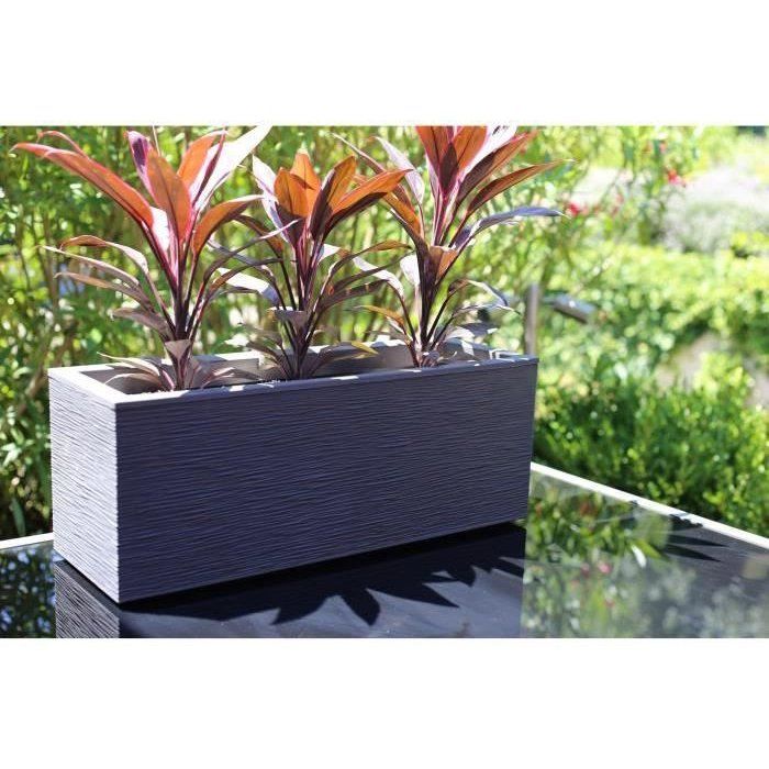 Balconniere - EDA - Graphit Up - 25 L - Intérieur/ Extérieur - Décor Graphique - 59 x 19,5 x H. 22,8 cm - Gris Anthracite