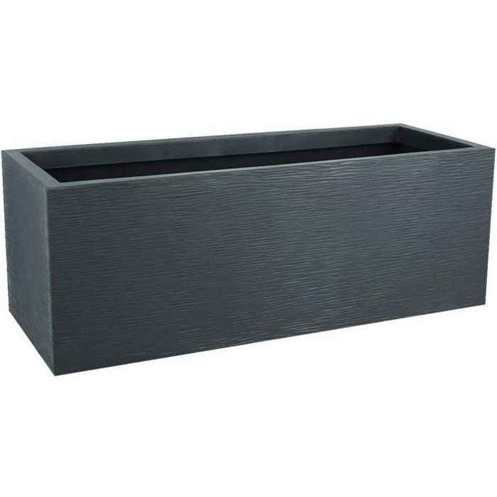 Jardiniere - EDA - Graphit Up - 57 L - Intérieur/ Extérieur - Décor Graphique - 79,5 x 29,5 x H. 29,5 cm - Gris Anthracite