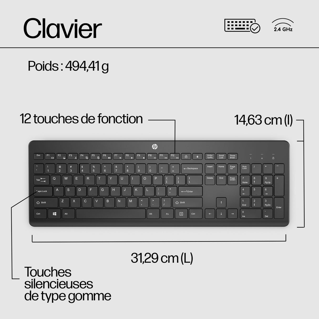 Clavier sans fil HP 230 - AZERTY