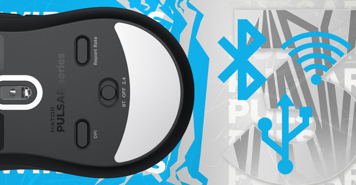 Souris sans fil Gamer Hator Pulsar 3 RGB (Noir)