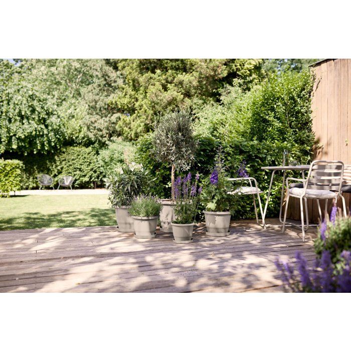 Pot de fleur rond - ELHO - Amiga Rond 55 - 55 L - Ø 55 x H 51 cm - Beige - Extérieur