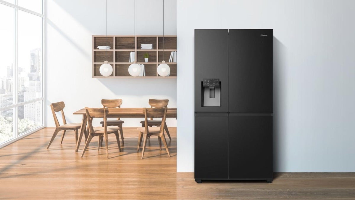 Réfrigérateur Américain - HISENSE - RS818N4TFC - 632 L - Classe C - 91 x 73 x 179 cm - Inox noir