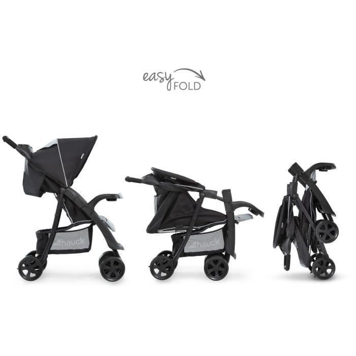 HAUCK - Poussette compacte - SHOPPER NEO II - 4 roues - Caviar / Silver