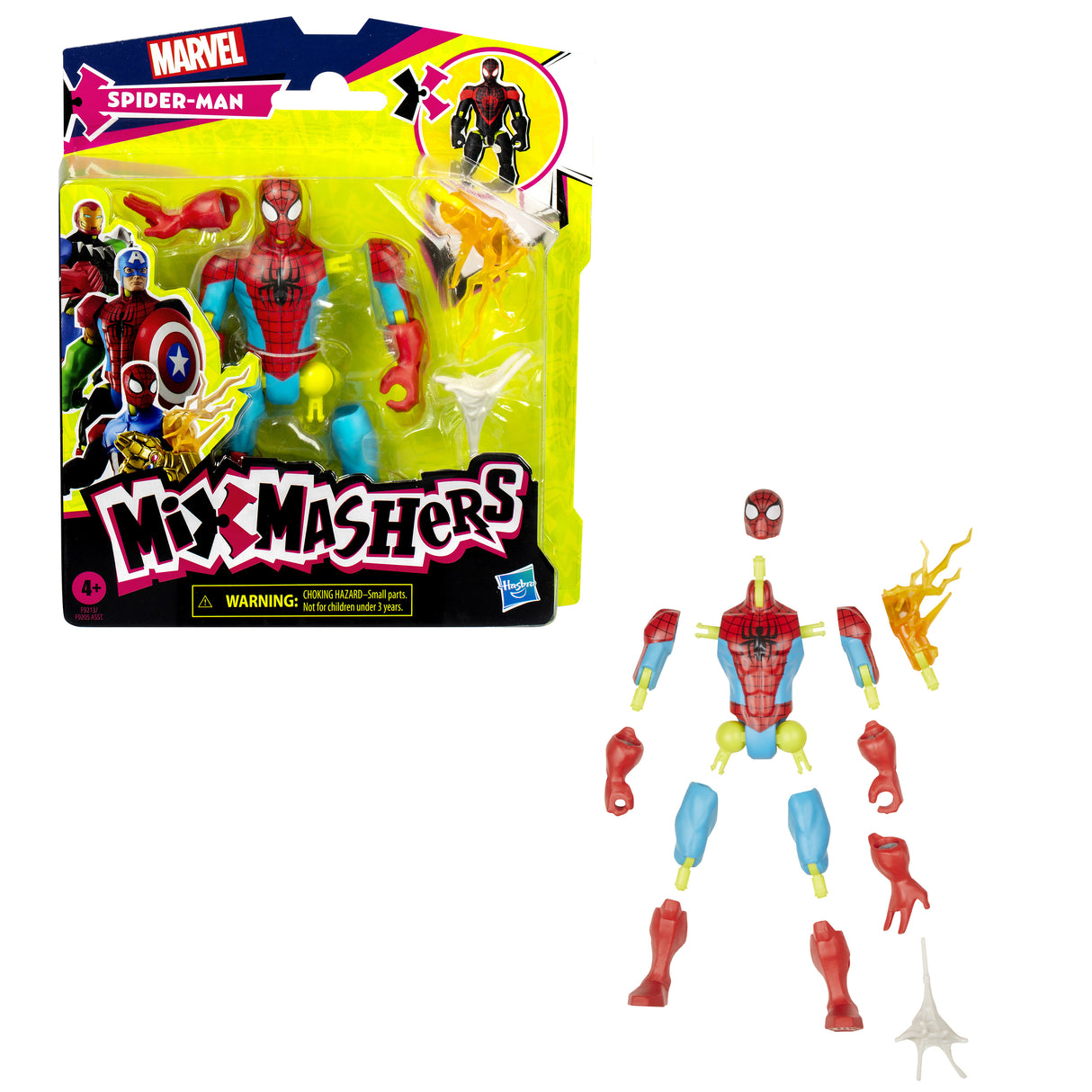 MixMashers SpiderMan, figurine 12 cm personnalisable a mélanger et combiner avec accessoires, Marvel, des 4 ans